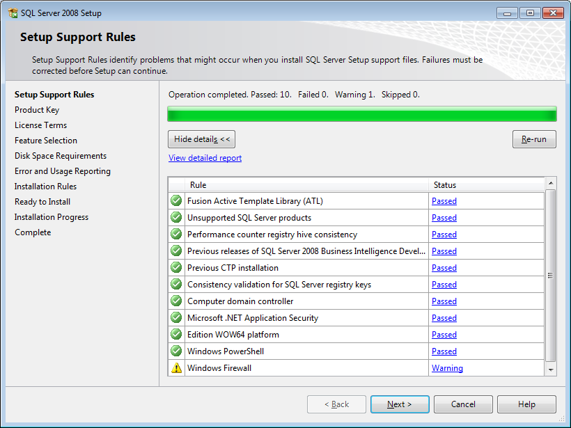 Ignore the Firewall warning, our back-end is local