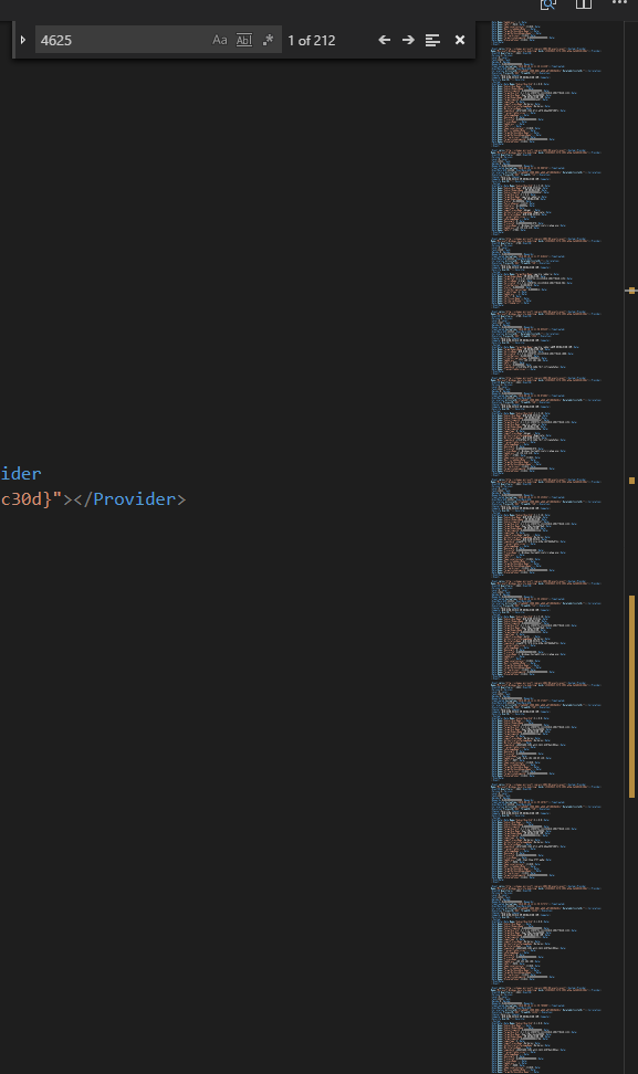Searching for 4625 in VS Code