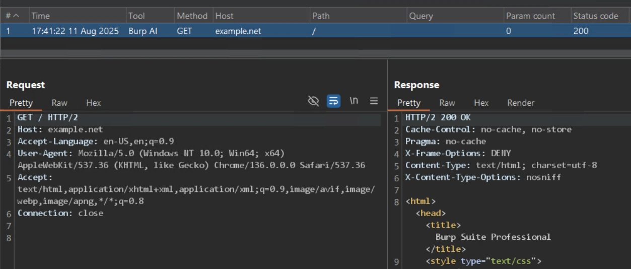 Only request captured in Logger