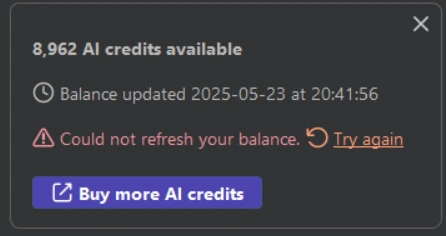 Failed Burp balance check