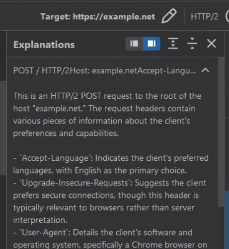'Explain This' results in the side bar