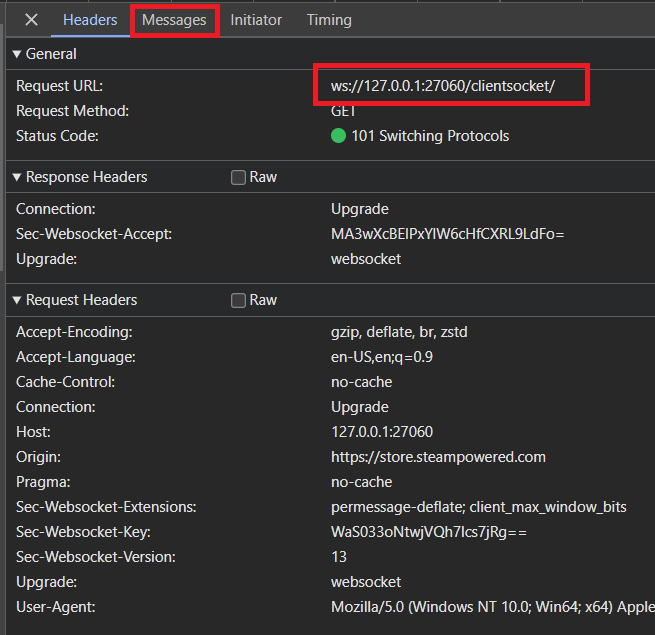 WebSocket handshake