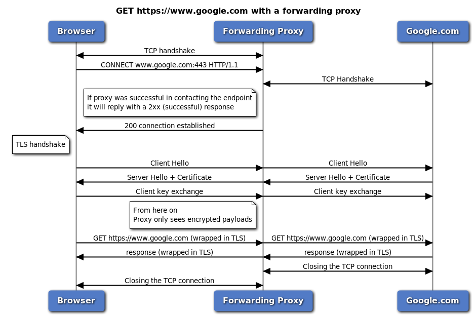 Forwarding proxy and HTTPs in action